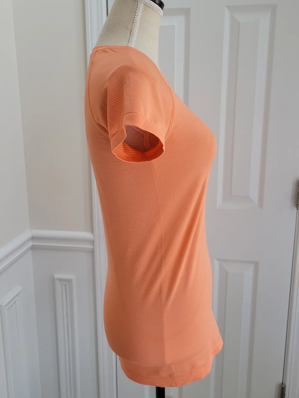 Lululemon Swiftly Tech Orange‎ Heathered Short Sleeve Silverescent Size 6